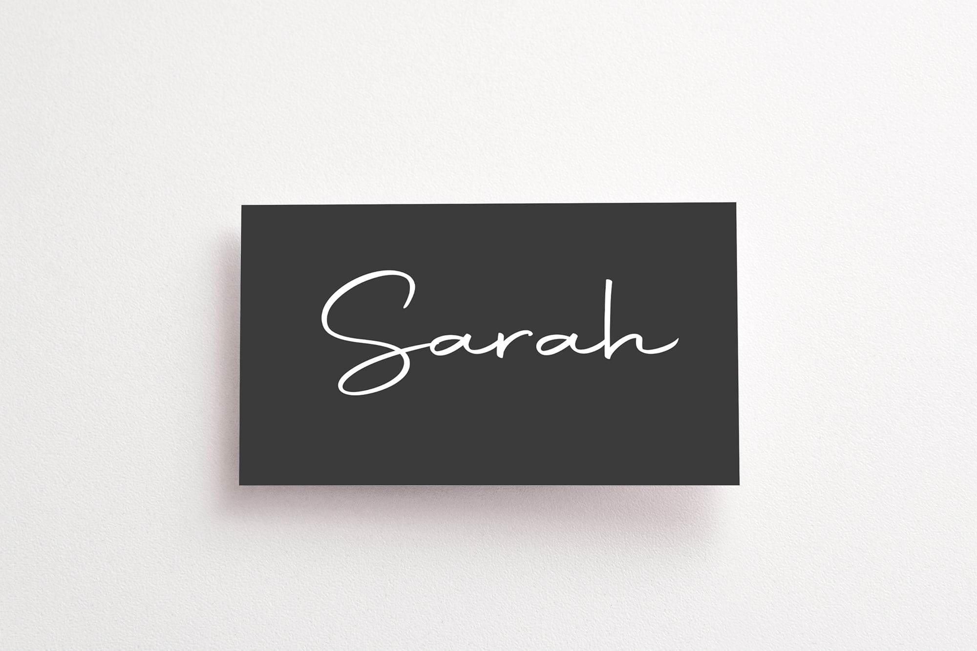 Minimalist Noir Wedding Place Cards | Pack of 10 | Flat Design - Larosier Prints