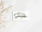 Green & White Rose Wedding Place Cards – wedding place card, image 4