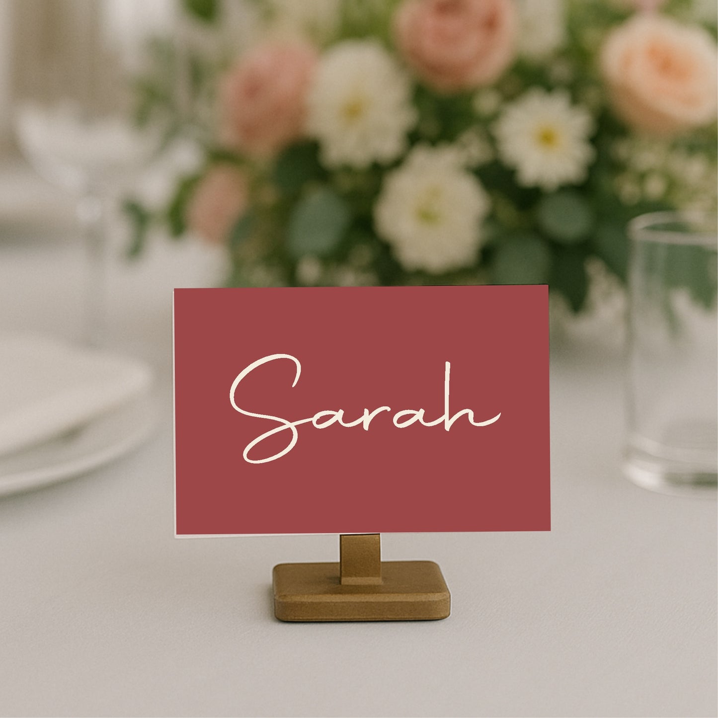Rosewood Wedding Place Cards | Pack of 10 | Flat Design