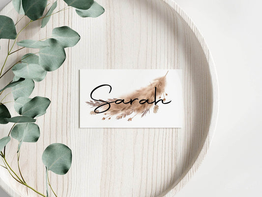 Boho Wedding Place Cards | Pack of 10 | Flat Design
