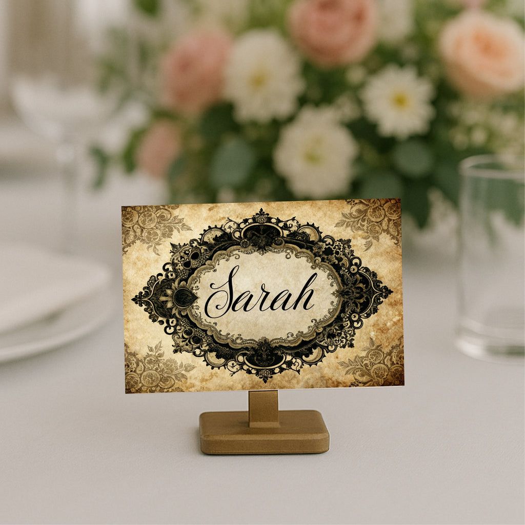 Lace Oval Wedding Place Cards | Pack Of 10