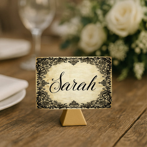 Black Lace Wedding Place Cards | Pack Of 10
