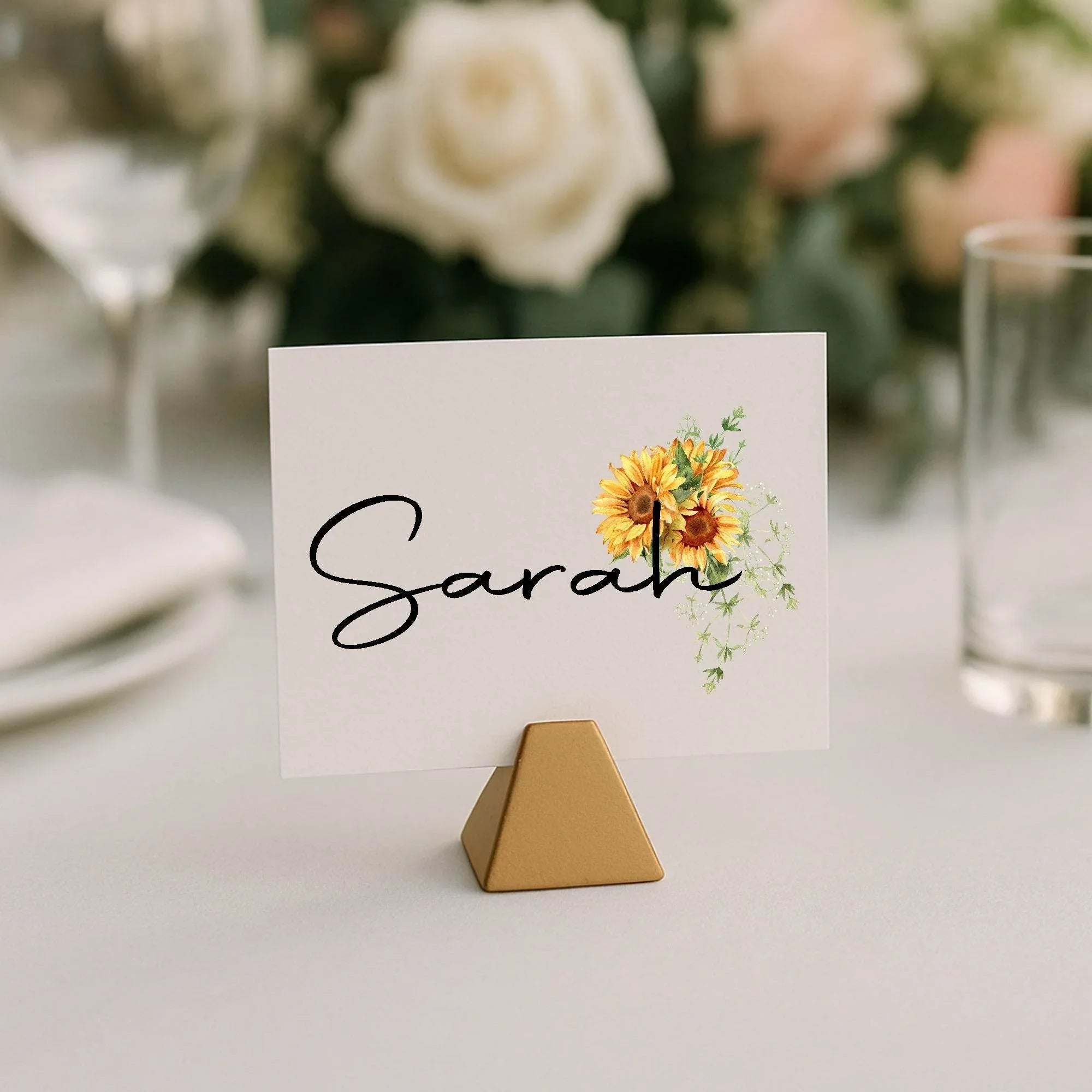 Sunflower Wedding Place Cards | Pack of 10 | Flat Design - Larosier Prints