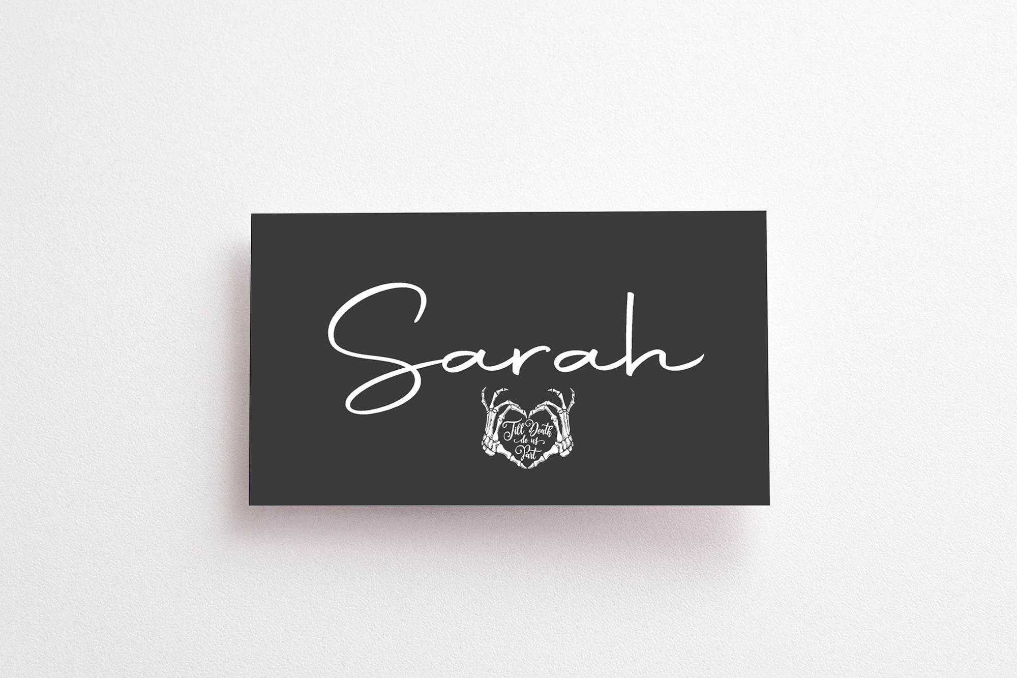 Gothic Wedding Place Cards | Pack of 10 | Flat Design - Larosier Prints