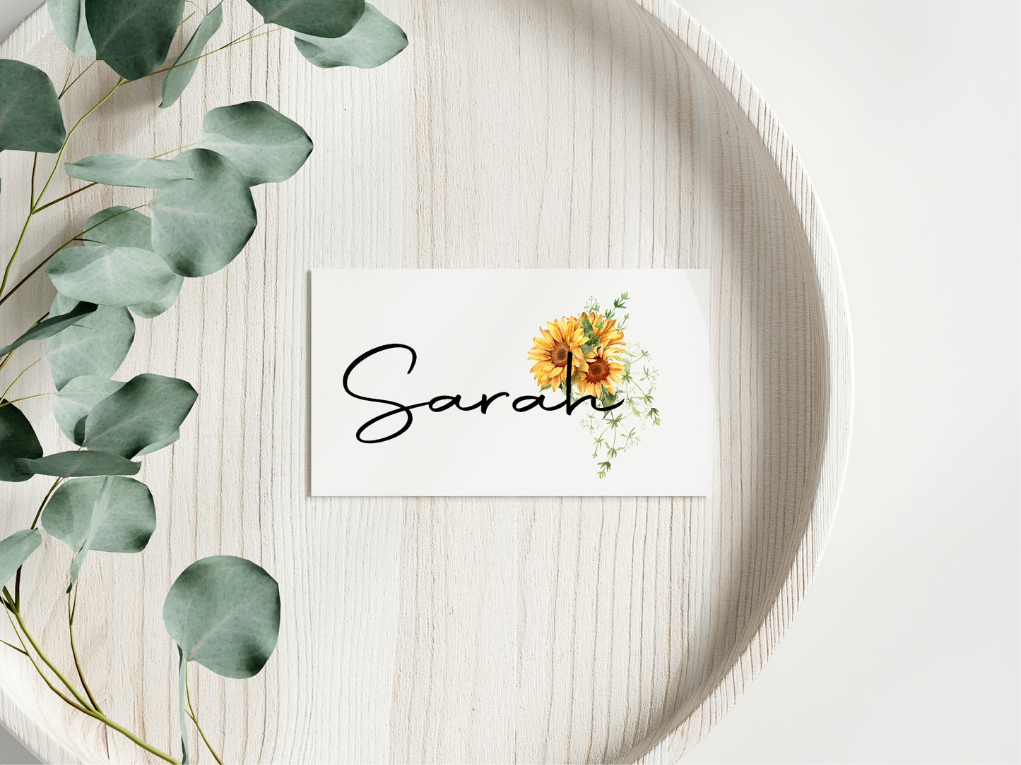 Sunflower Wedding Place Cards | Pack of 10 | Flat Design