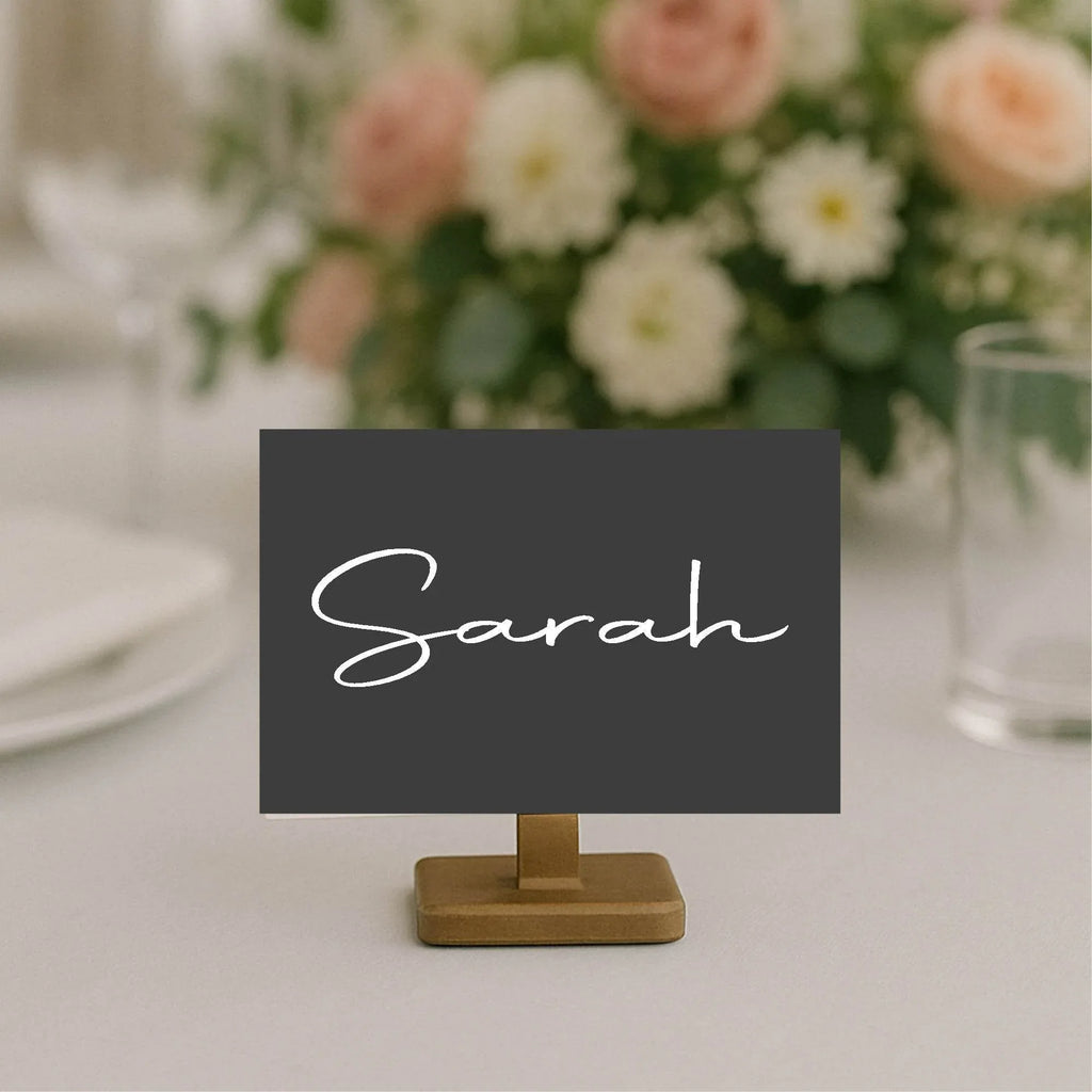 Minimalist Noir Wedding Place Cards | Pack of 10 | Flat Design - Larosier Prints