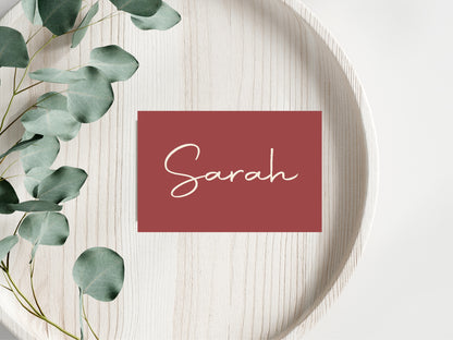 Rosewood Wedding Place Cards | Pack of 10 | Flat Design