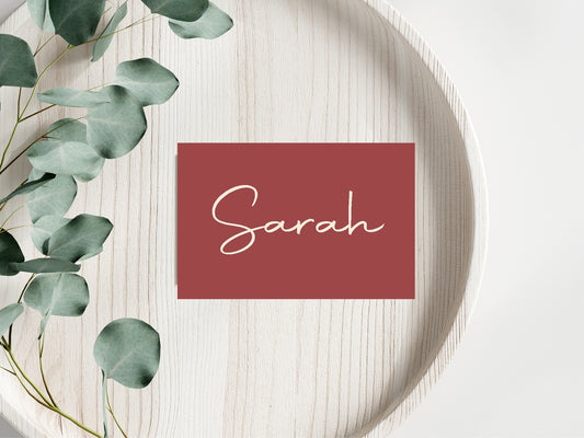 Rosewood Wedding Place Cards | Pack of 10 | Flat Design