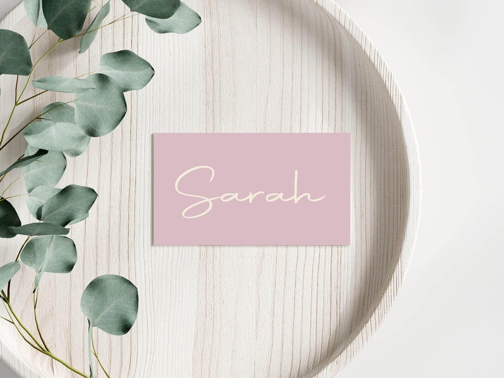 Dusky Pink Wedding Place Cards | Pack of 10 | Flat Design - Larosier Prints
