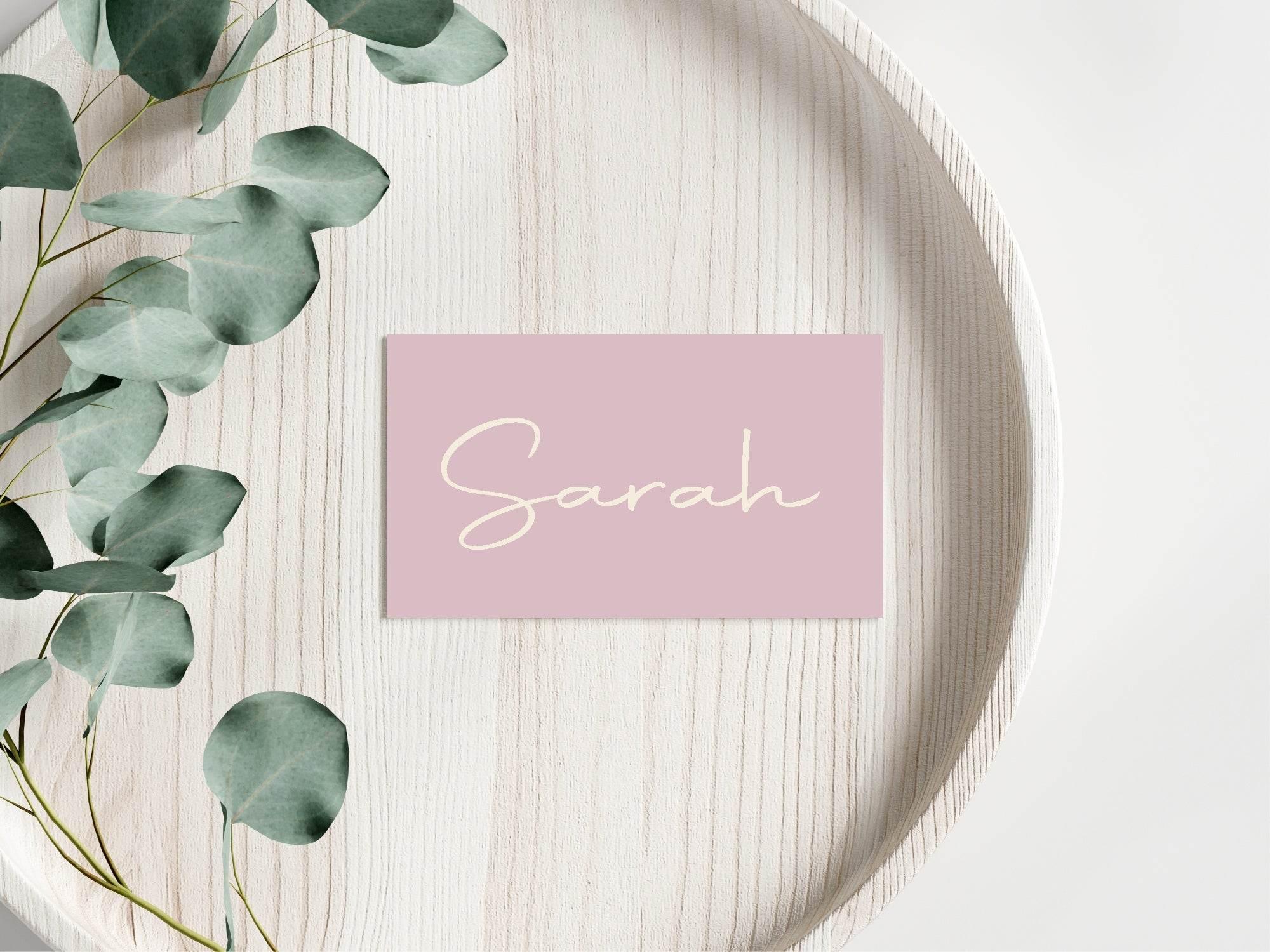 Dusky Pink Wedding Place Cards | Pack of 10 | Flat Design - Larosier Prints