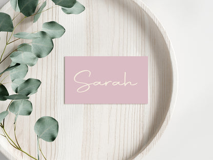 Dusky Pink Wedding Place Cards | Pack of 10 | Flat Design