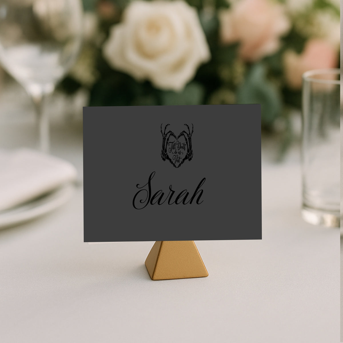 The Lovers Tarot Personalised Wedding Place Cards | Beige, White or Charcoal