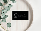 Black & White Stripe Wedding Place Cards | Pack of 10 | Flat Design - Larosier Prints