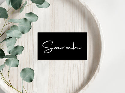 Black & White Stripe Wedding Place Cards | Pack of 10 | Flat Design