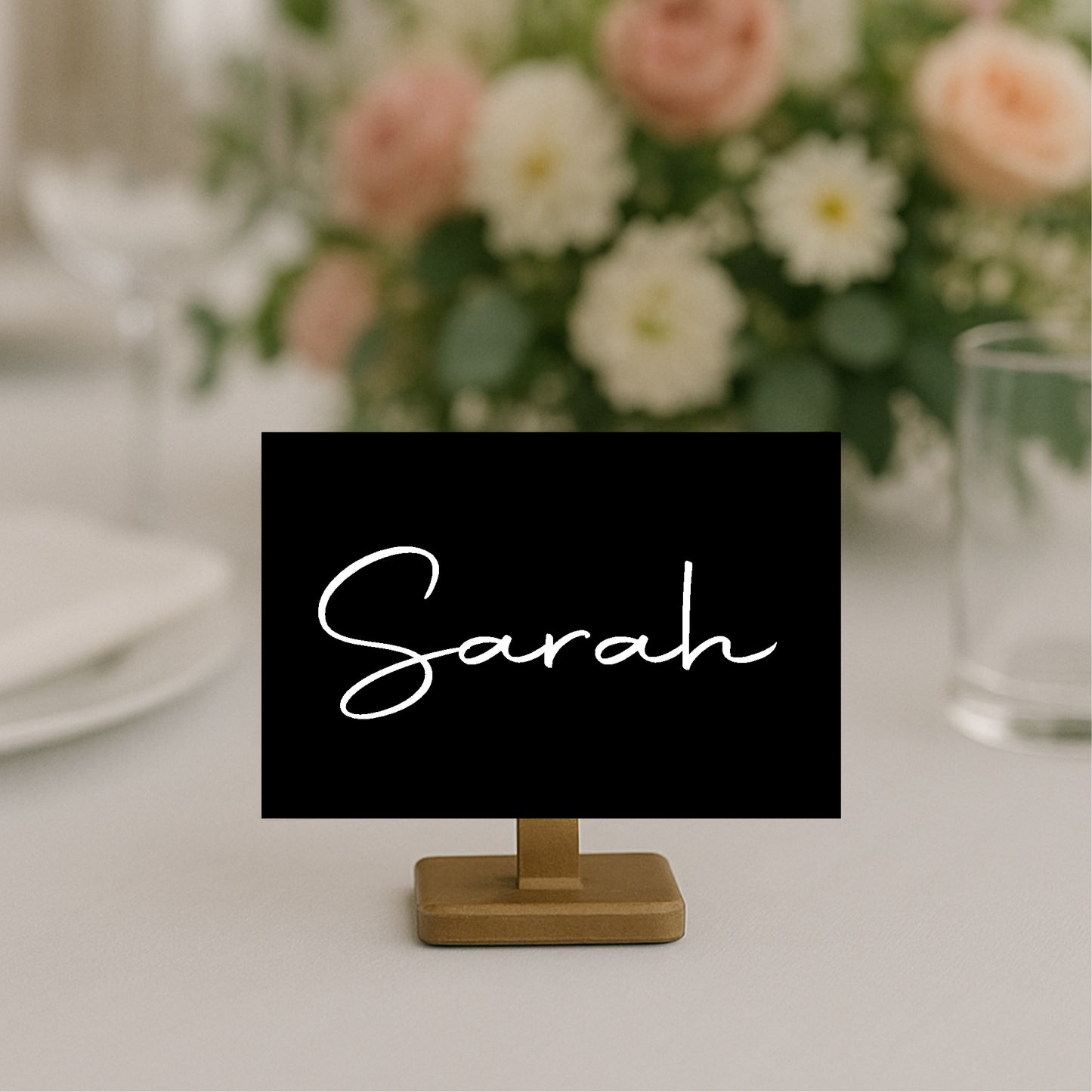 Black & White Stripe Wedding Place Cards | Pack of 10 | Flat Design