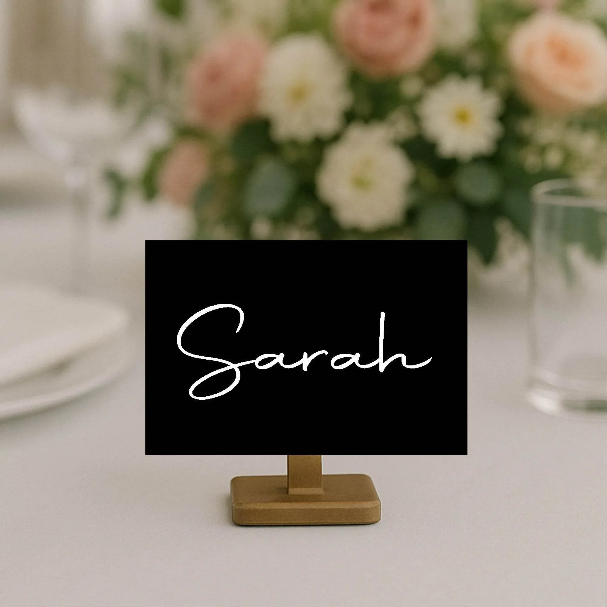 Black & White Stripe Wedding Place Cards | Pack of 10 | Flat Design - Larosier Prints