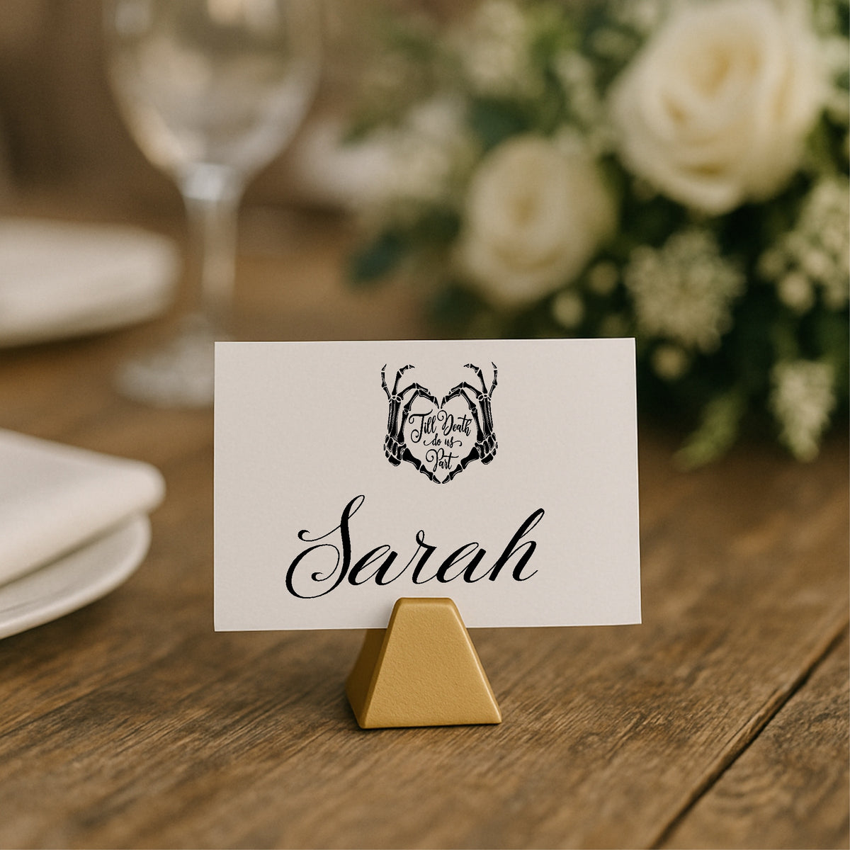 The Lovers Tarot Personalised Wedding Place Cards | Beige, White or Charcoal