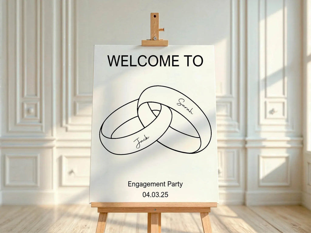 Wedding Bands Engagement Welcome Party Sign - Larosier Prints