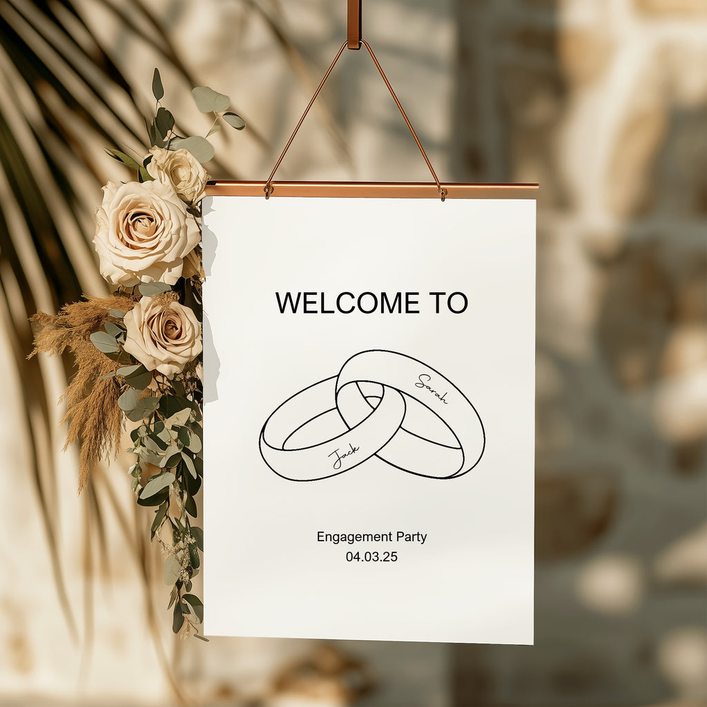 Wedding Bands Engagement Party Invitations | Personalised | Pack of 10
