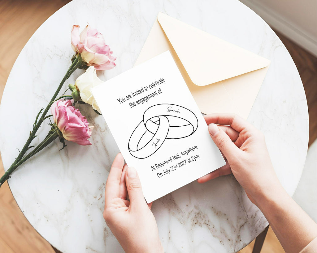 Wedding Bands Engagement Party Invitations | Personalised | Pack of 10