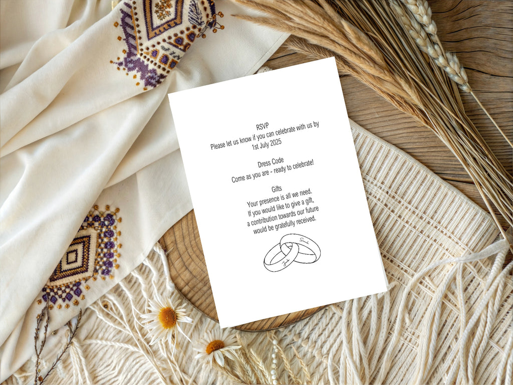 Wedding Bands Engagement Party Invitations | Personalised | Pack of 10