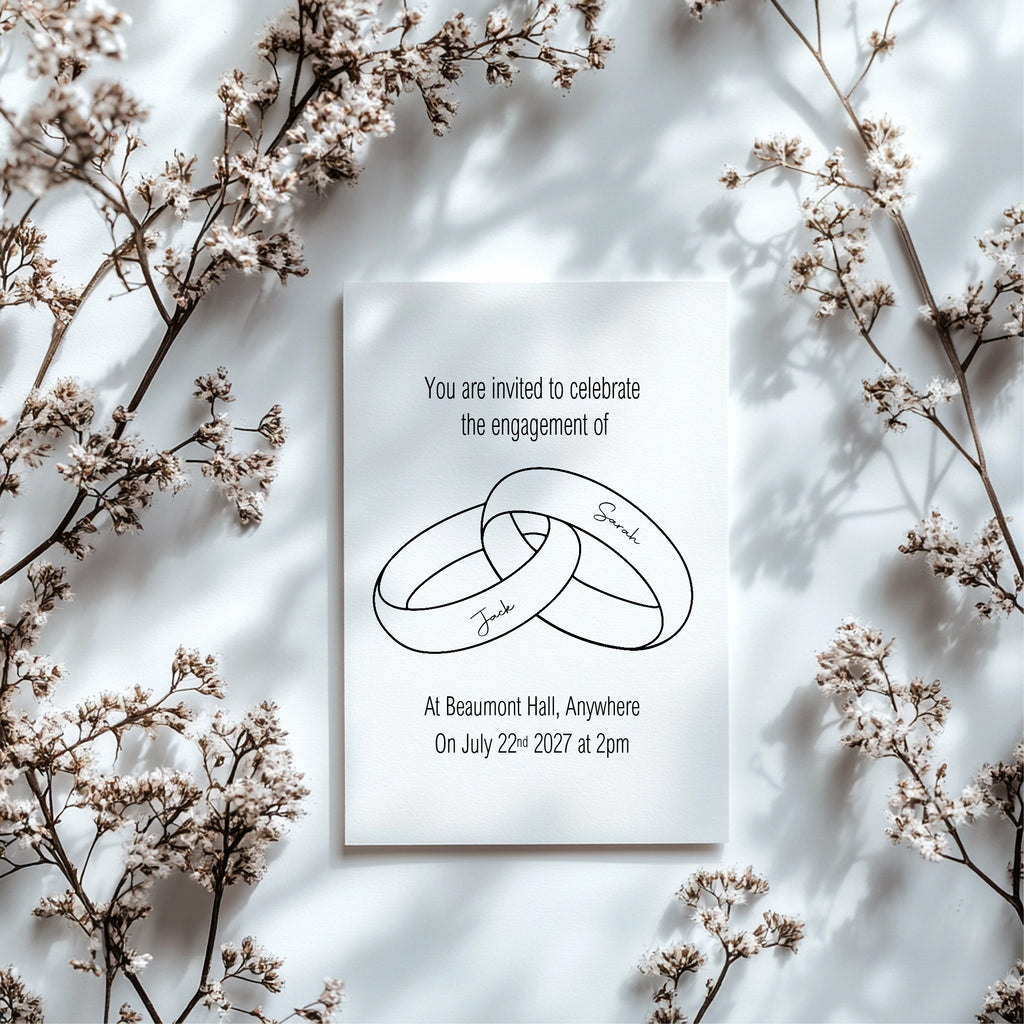Wedding Bands Engagement Party Invitations | Personalised | Pack of 10