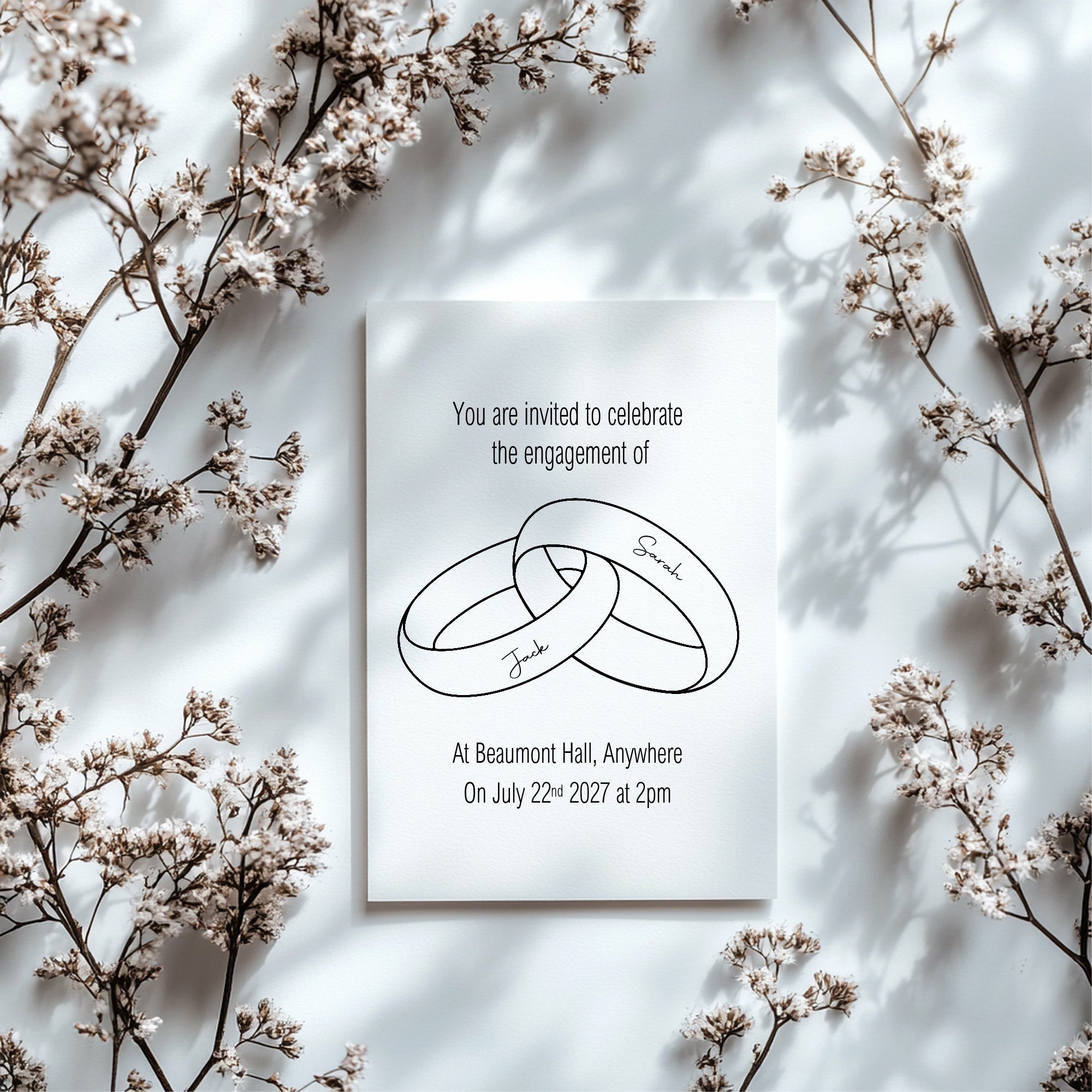 Wedding Bands Engagement Party Invitations | Personalised | Pack of 10