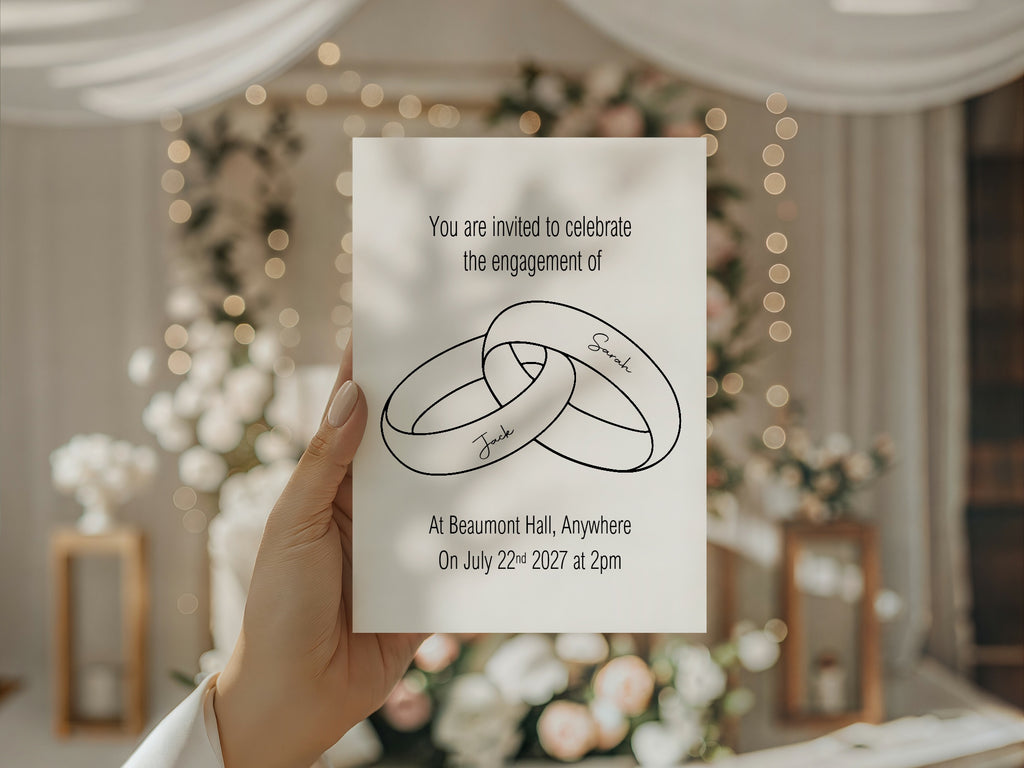 Wedding Bands Engagement Party Invitations | Personalised | Pack of 10