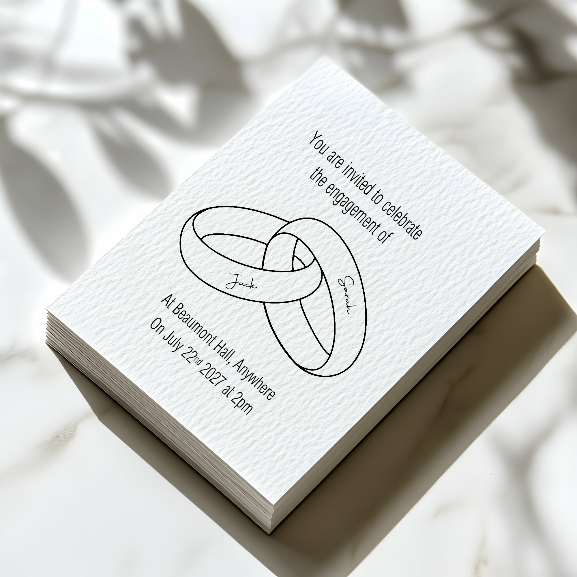 Wedding Bands Engagement Party Invitations | Personalised | Pack of 10