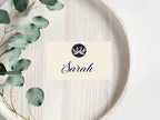 Celestial Swan wedding place cards detail