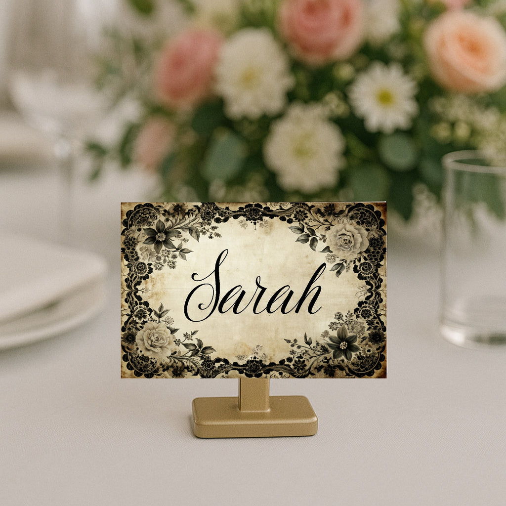 Black Rose Wedding Table Plan Seating Chart Sign