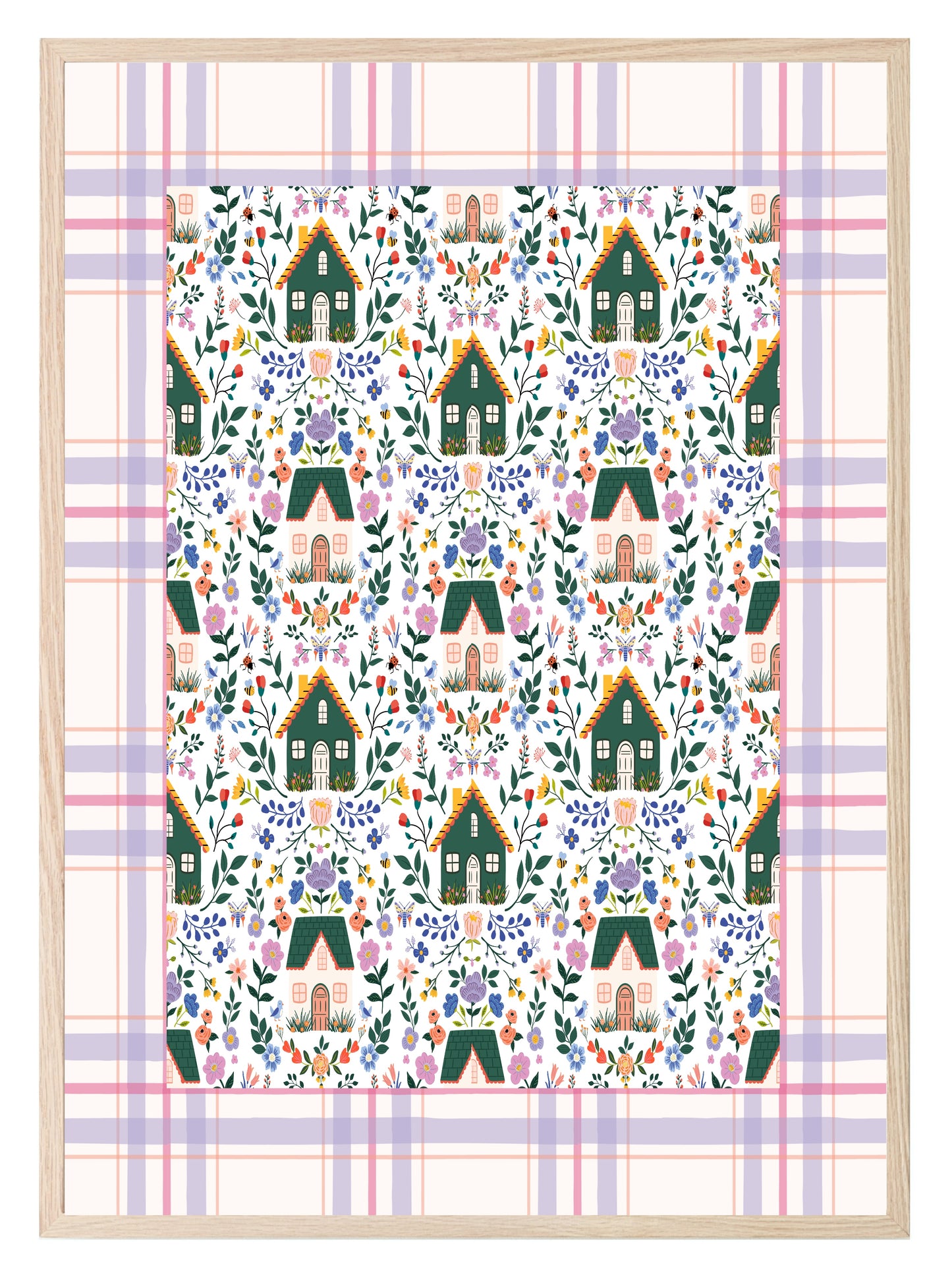 Floral Country Home Pattern Print | Botanical Design
