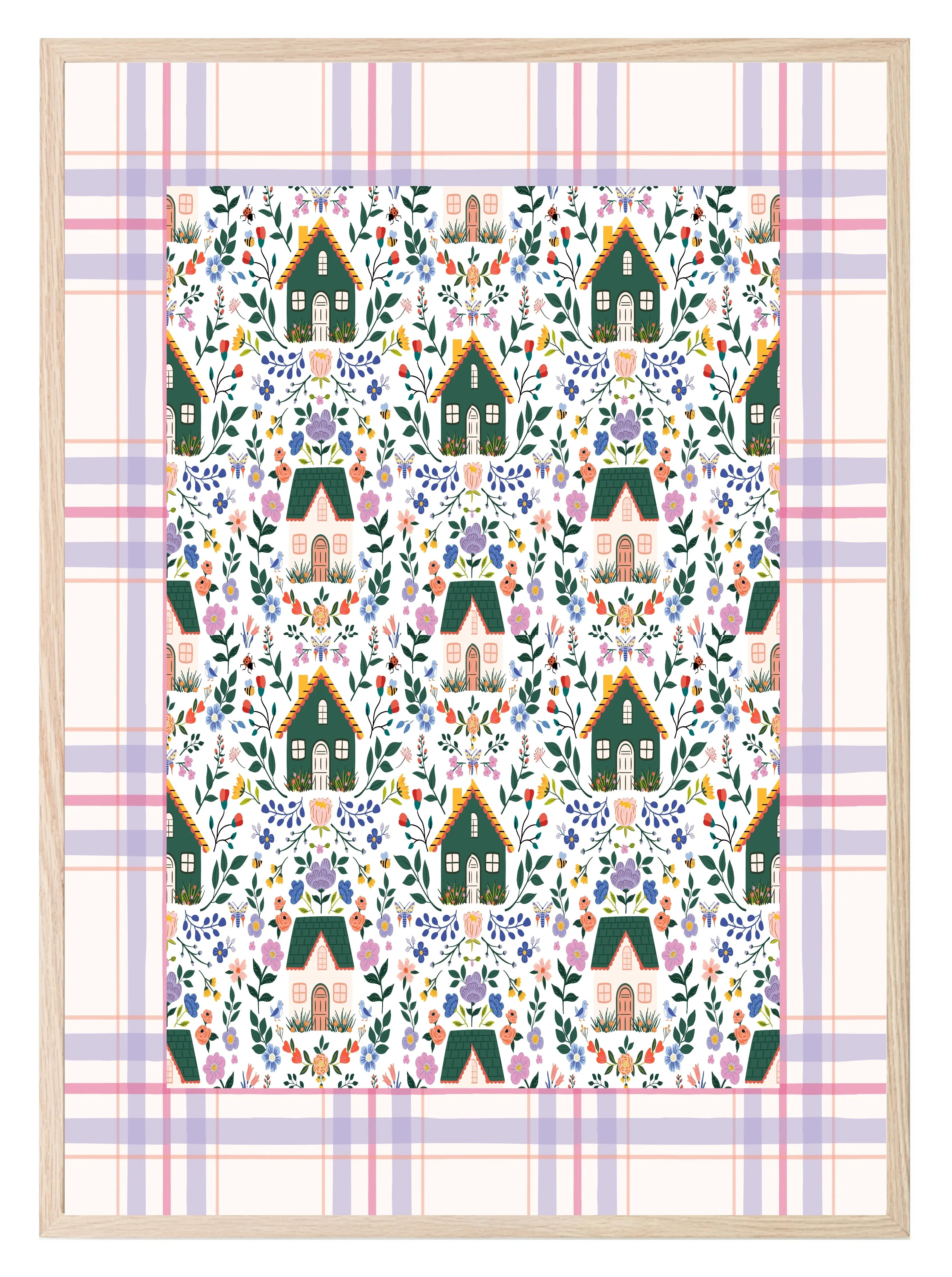 Floral Country Home Pattern Print | Botanical Design - Larosier Prints