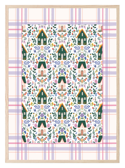 Floral Country Home Pattern Print | Botanical Design