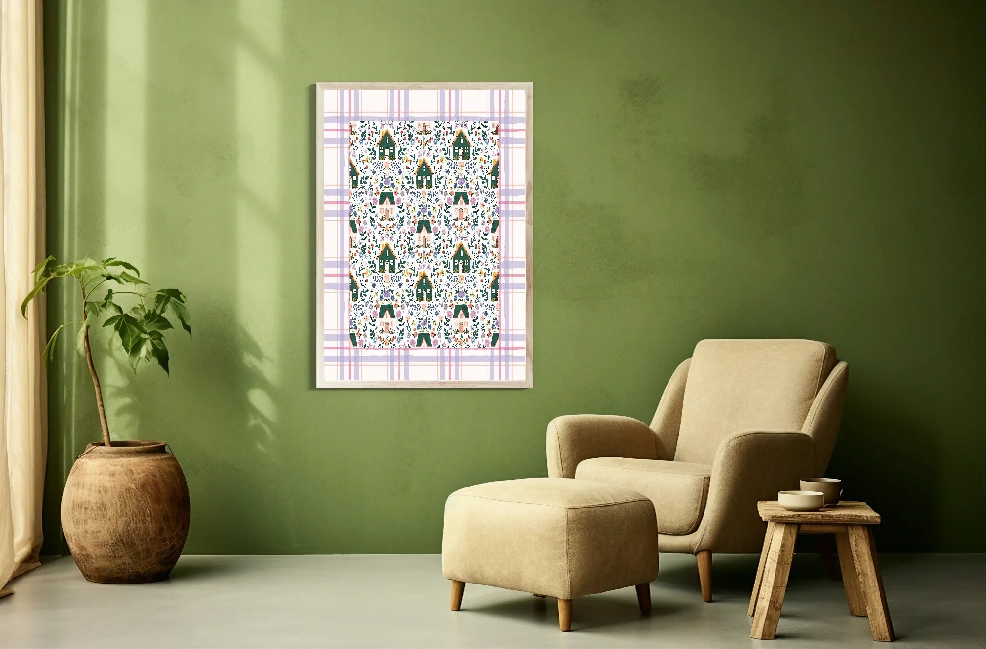 Floral Country Home Pattern Print | Botanical Design - Larosier Prints