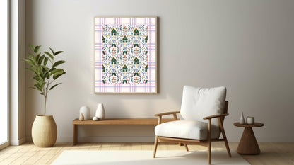 Floral Country Home Pattern Print | Botanical Design