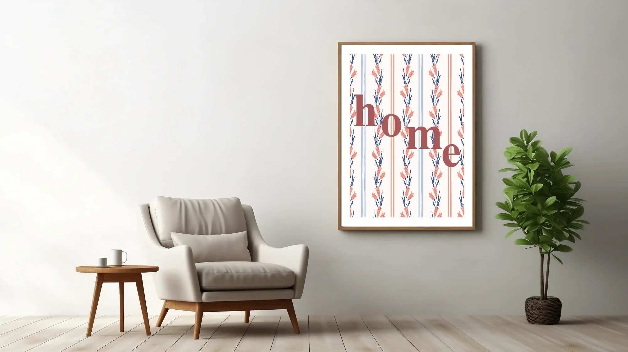 Home Print | Floral Pattern Background | Cosy Wall Art - Larosier Prints