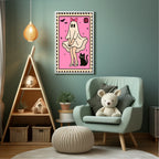 Ghost Dress Print | Cute Halloween Wall Art | Pink - Larosier Prints