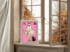 Ghost Dress Print | Cute Halloween Wall Art | Pink - Larosier Prints