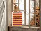 Pumpkin Spice Club Print | Autumnal Wall Art | Red & Orange Stripes - Larosier Prints