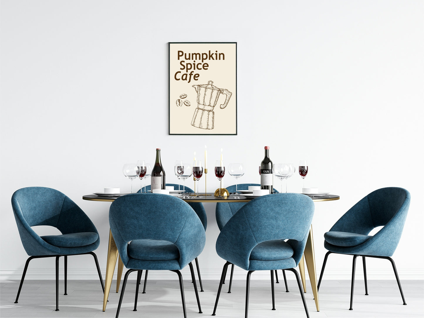 Pumpkin Spice Café Print | Cosy Autumn Wall Art | Seasonal Design
