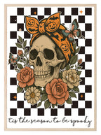 Tis The Season To Be Spooky Print | Floral Skull Art | Halloween Wall Décor - Larosier Prints