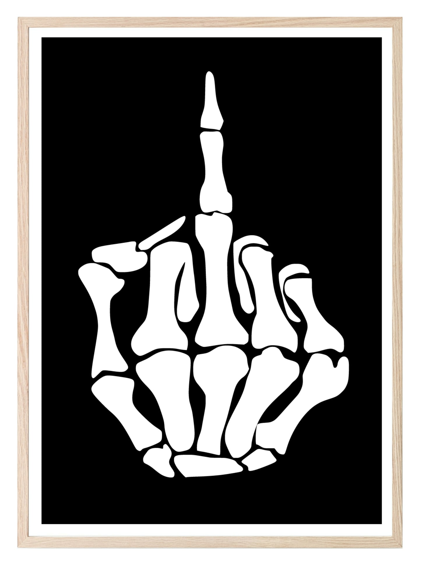 Skeleton Finger Print | Funny Gothic Wall Art | Black & White