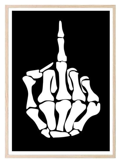 Skeleton Finger Print | Funny Gothic Wall Art | Black & White