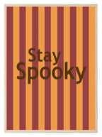 Stay Spooky Print | Halloween Wall Art | Red & Orange Stripes - Larosier Prints