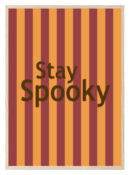 Stay Spooky Print | Halloween Wall Art | Red & Orange Stripes