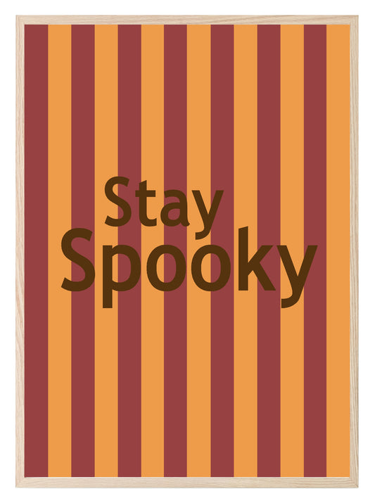 Stay Spooky Print | Halloween Wall Art | Red & Orange Stripes