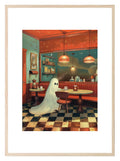 Ghost Diner Print | Cute Halloween Wall Art | Spooky Retro Design - Larosier Prints