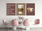 Americano Latte Flat White Mocha Iced Coffee Print | Kitchen Wall Art - Larosier Prints