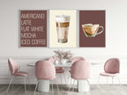Americano Latte Flat White Mocha Iced Coffee Print | Kitchen Wall Art - Larosier Prints